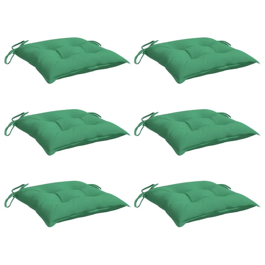 Coussins de chaise lot de 6 vert 40x40x7 cm tissu oxford - 3