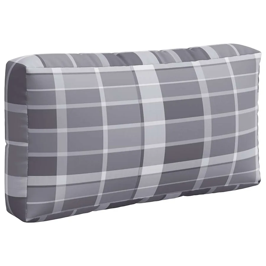 Coussins de palette 3 pcs carreaux gris tissu - 7