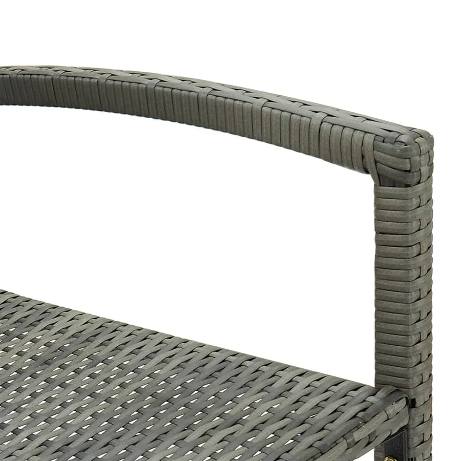 Tabourets de bar lot de 2 gris résine tressée - 7