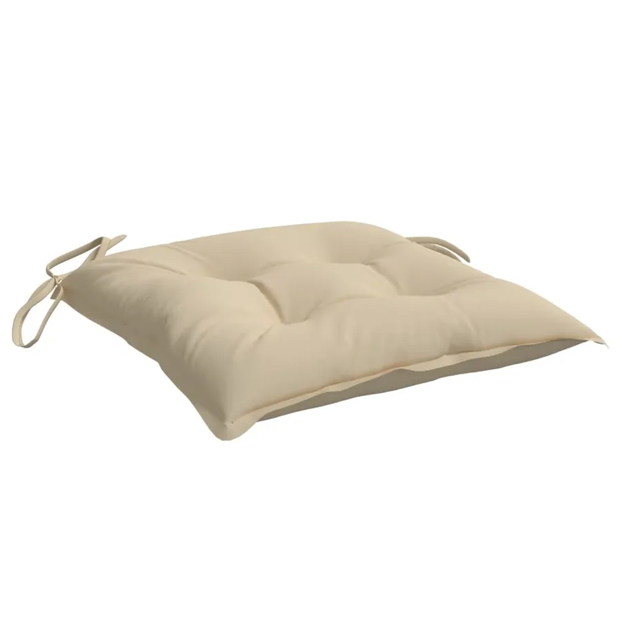 Coussins de chaise lot de 2 beige 40x40x7 cm tissu oxford - 5