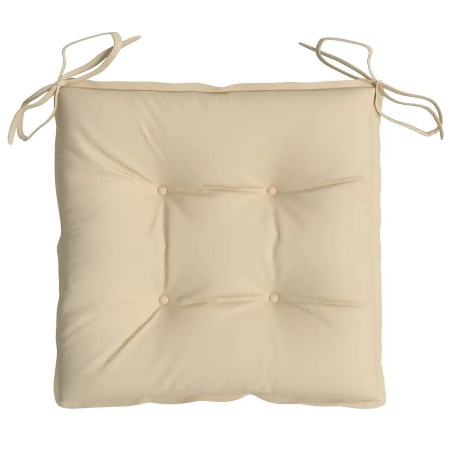 Coussins de chaise lot de 2 beige 40x40x7 cm tissu oxford - 6