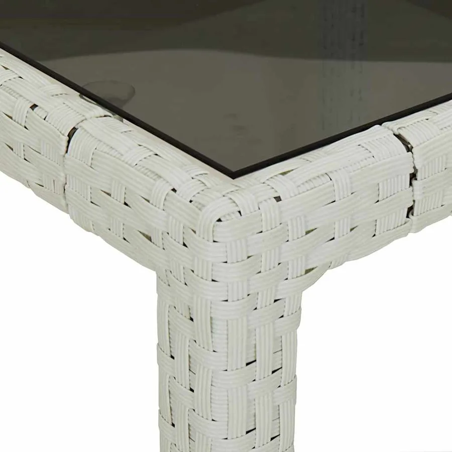 Table de Jardin Blanc 90 x 90 x 75 cm polyrotin - 6