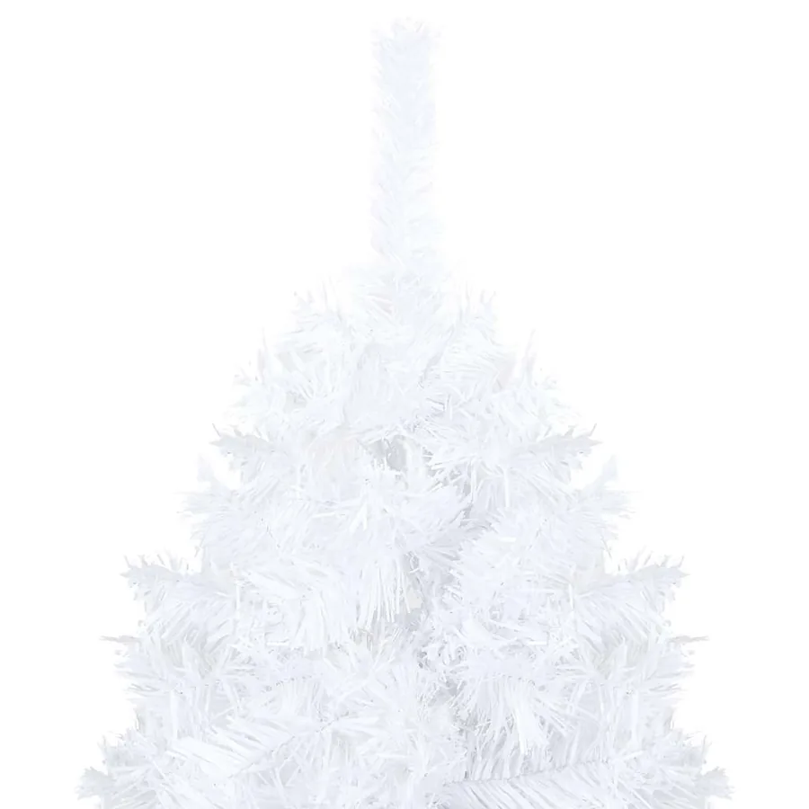 Arbre de Noël artificiel pré-éclairé et boules blanc 120 cm PVC - 10