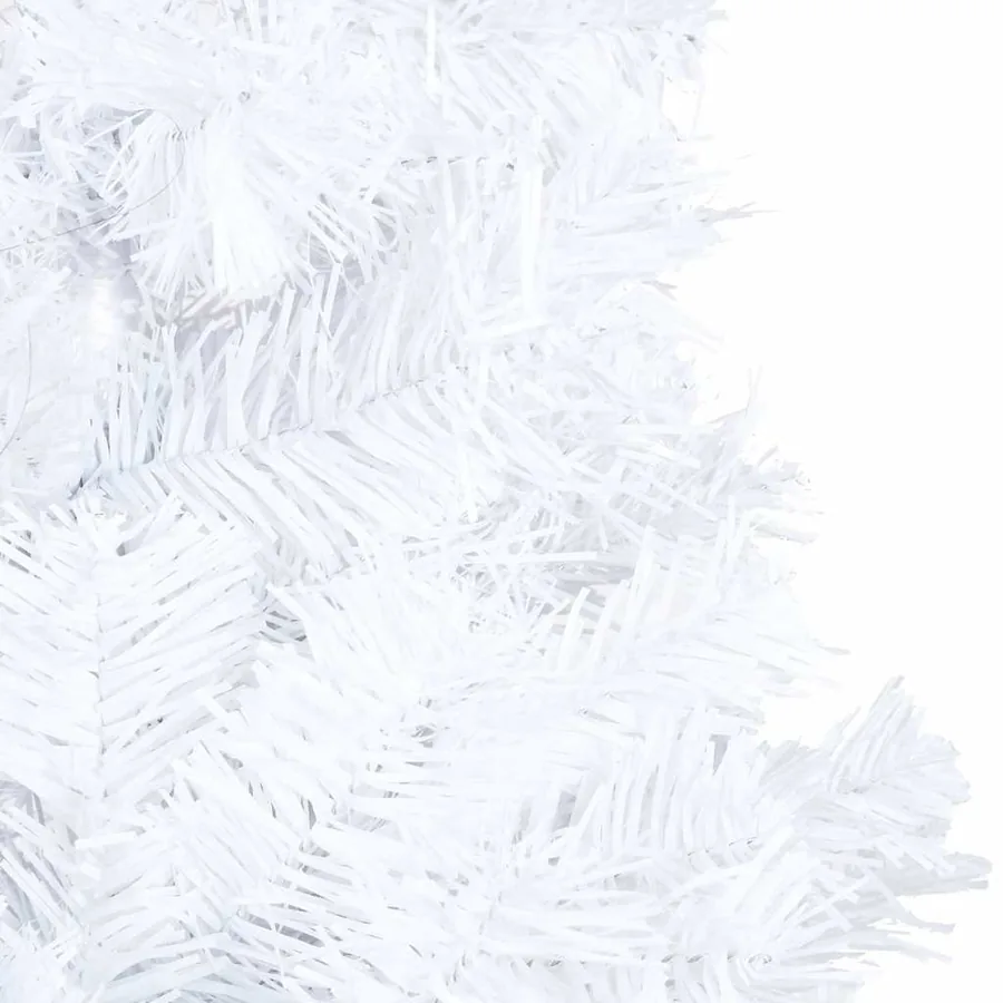 Arbre de Noël artificiel pré-éclairé et boules blanc 120 cm PVC - 11