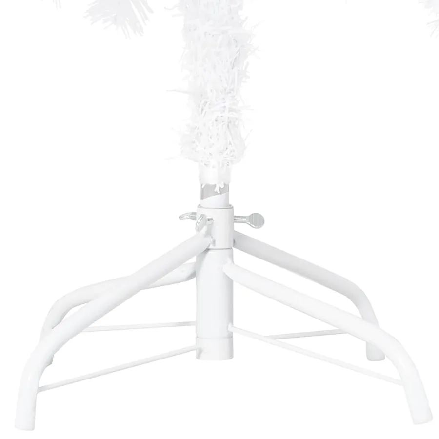 Arbre de Noël artificiel pré-éclairé et boules blanc 120 cm PVC - 12