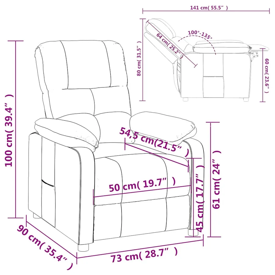 Fauteuil inclinable Vert foncé Tissu - 10
