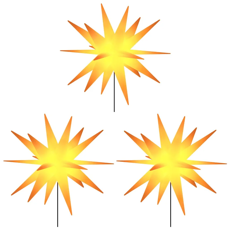 Lumières de Noël avec piquets 3 pcs LED pliable jaune 35 cm - 3