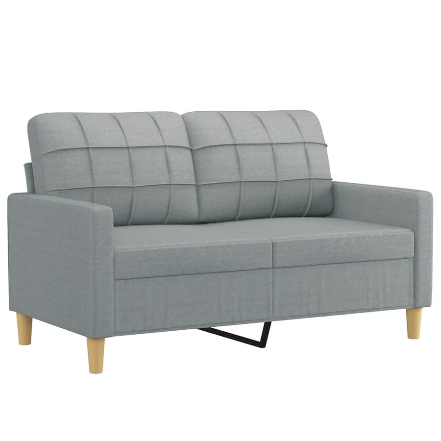 Ensemble de canapés 3 pcs avec coussins Gris clair Tissu - 4
