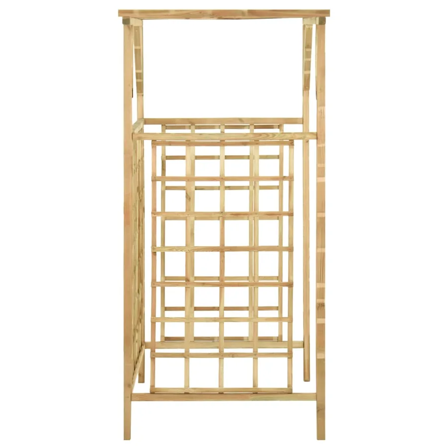 Pergola de jardin pour poubelles doubles Bois de pin imprégné - 4