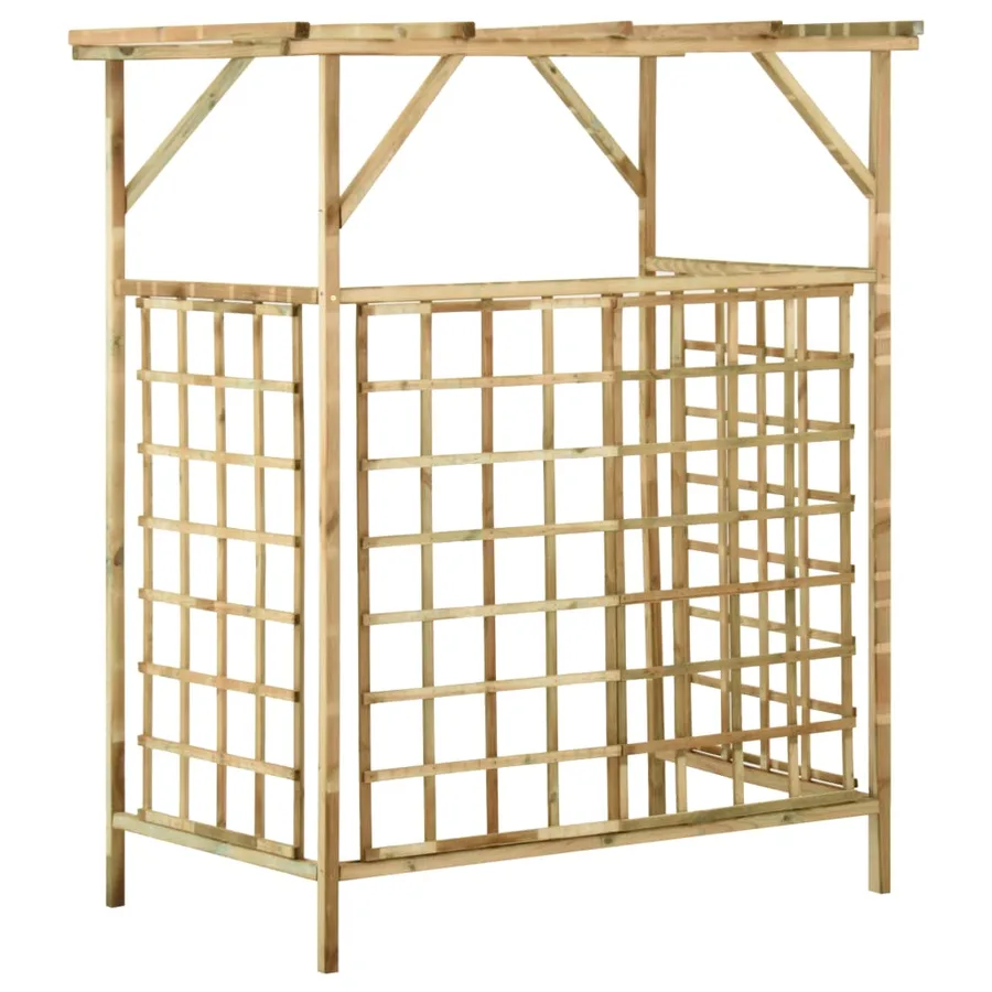 Pergola de jardin pour poubelles doubles Bois de pin imprégné - 5