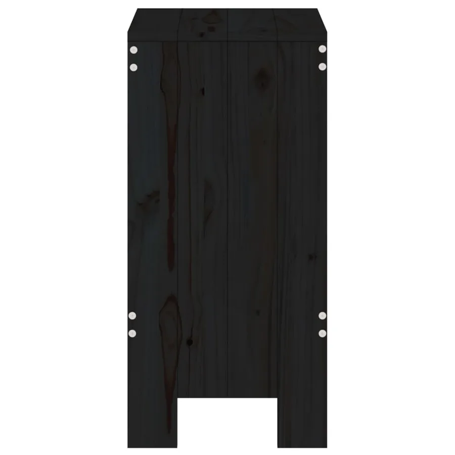 Tabourets de bar lot de 2 noir 40x36x75 cm bois massif de pin - 5