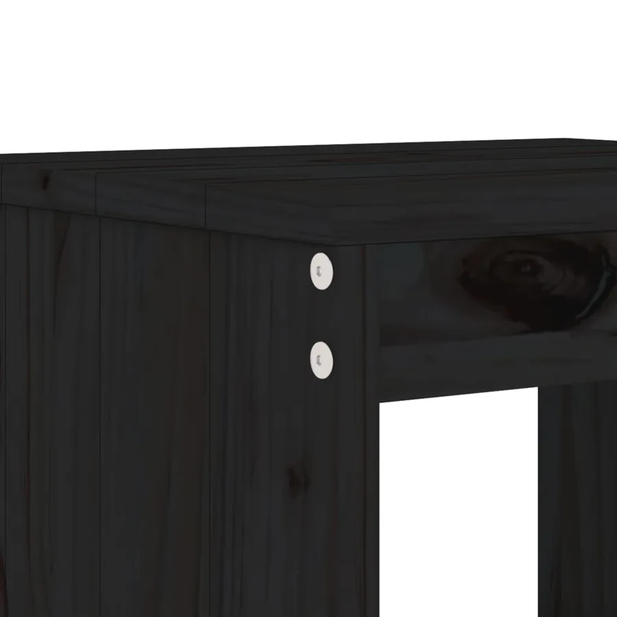 Tabourets de bar lot de 2 noir 40x36x75 cm bois massif de pin - 7