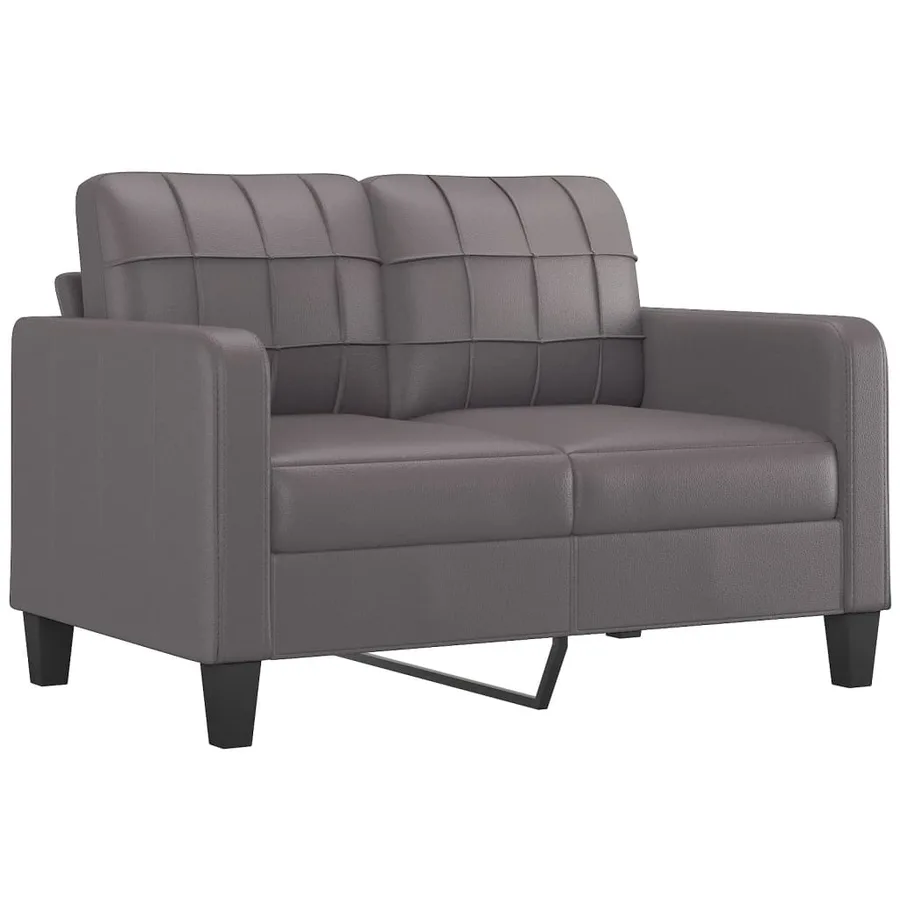 Ensemble de canapés 2 pcs avec coussins gris similicuir - 3
