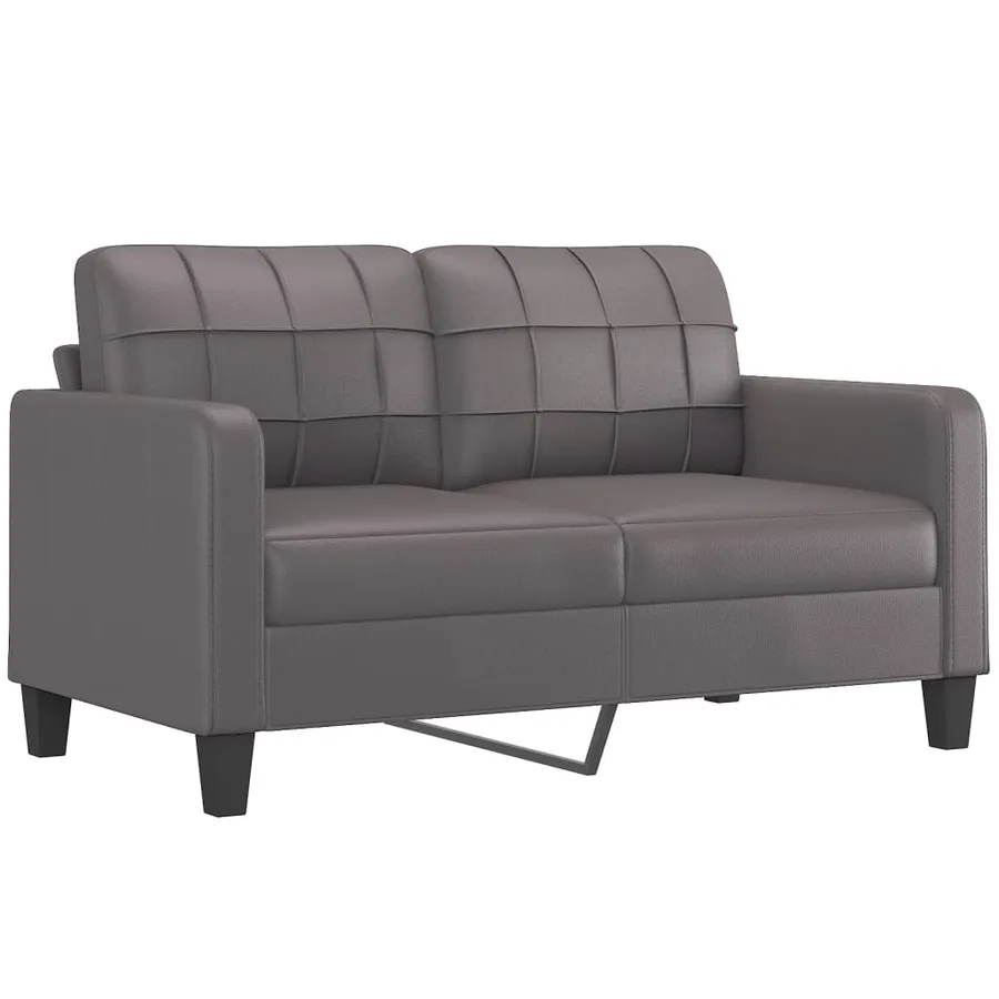 Ensemble de canapés 2 pcs avec coussins gris similicuir - 4