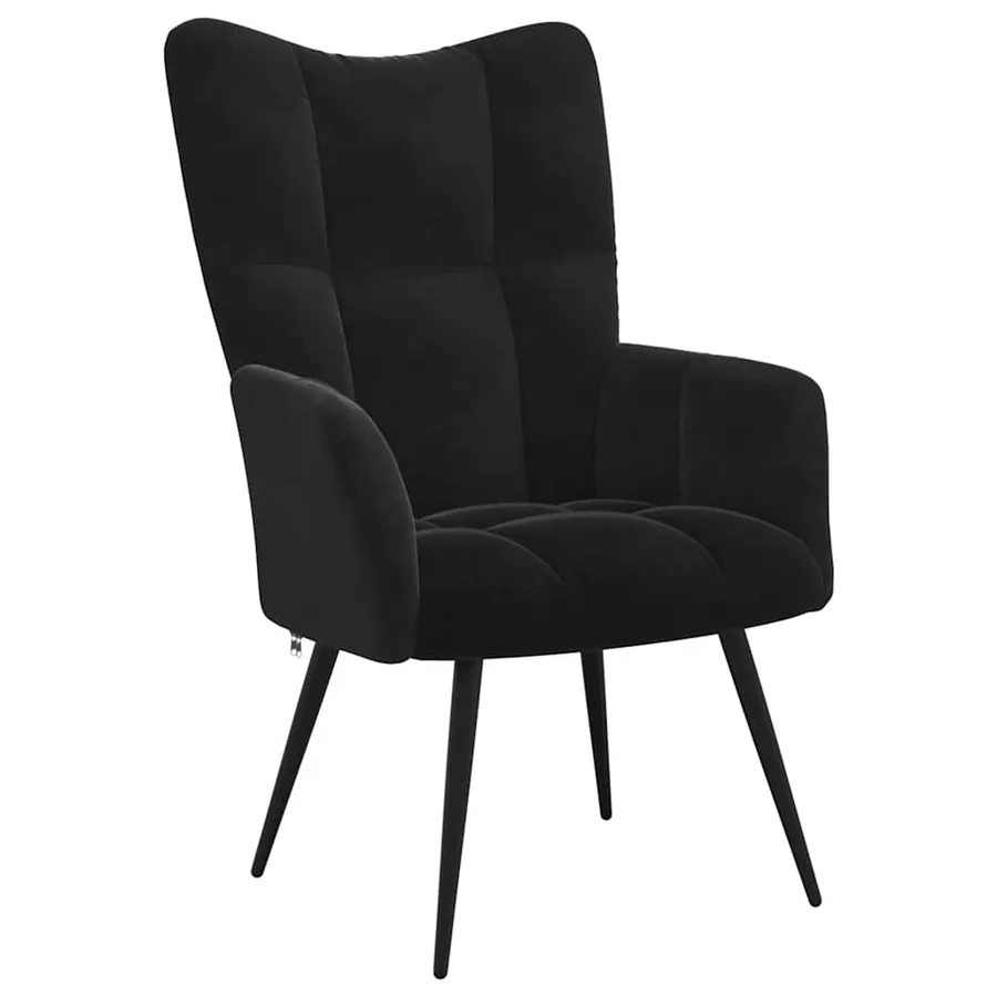 Chaise de relaxation Noir Velours - 2
