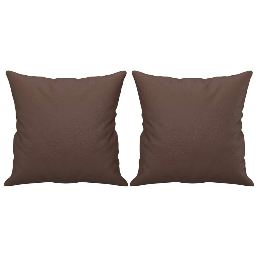 Coussins décoratifs lot de 2 Marron 40x40 cm Similicuir - 2