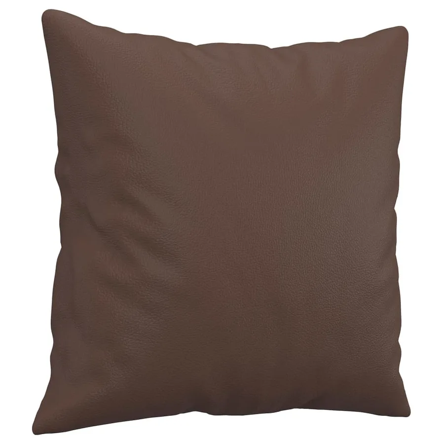 Coussins décoratifs lot de 2 Marron 40x40 cm Similicuir - 3