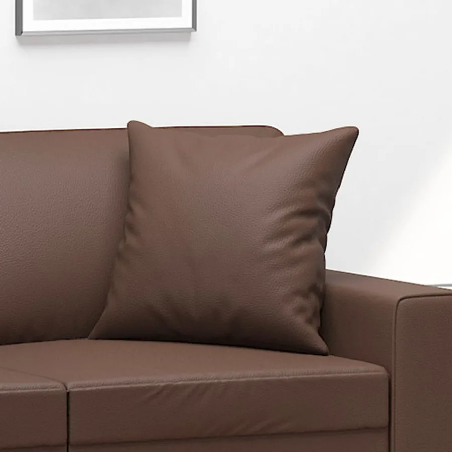 Coussins décoratifs lot de 2 Marron 40x40 cm Similicuir - 5