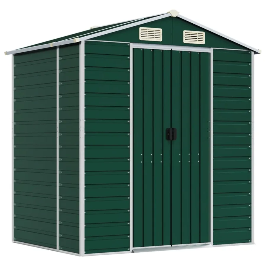Abri de jardin vert 191x130x198 cm acier galvanisé - 2