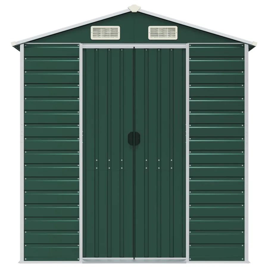 Abri de jardin vert 191x130x198 cm acier galvanisé - 4