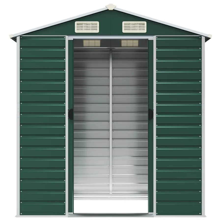 Abri de jardin vert 191x130x198 cm acier galvanisé - 5