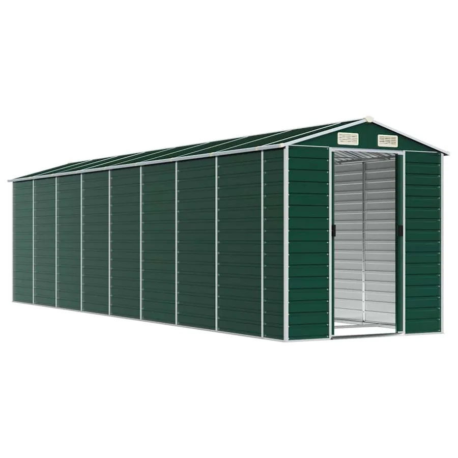 Abri de jardin vert 191x725x198 cm acier galvanisé - 3