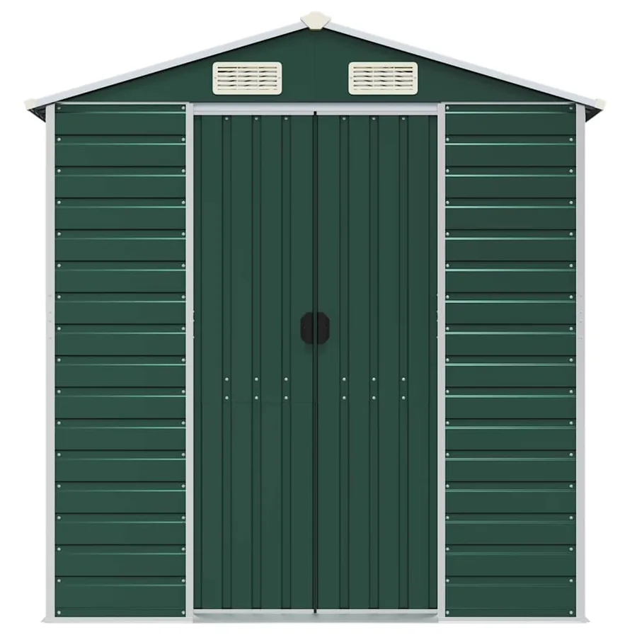 Abri de jardin vert 191x725x198 cm acier galvanisé - 4