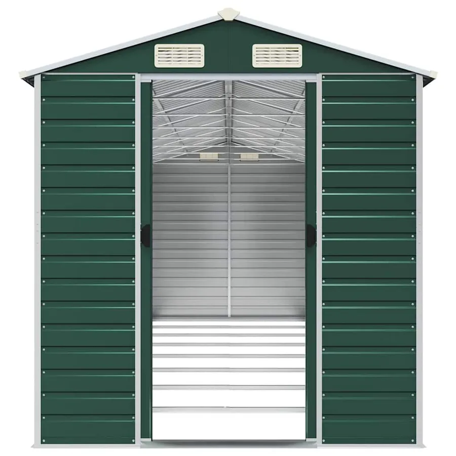 Abri de jardin vert 191x725x198 cm acier galvanisé - 5