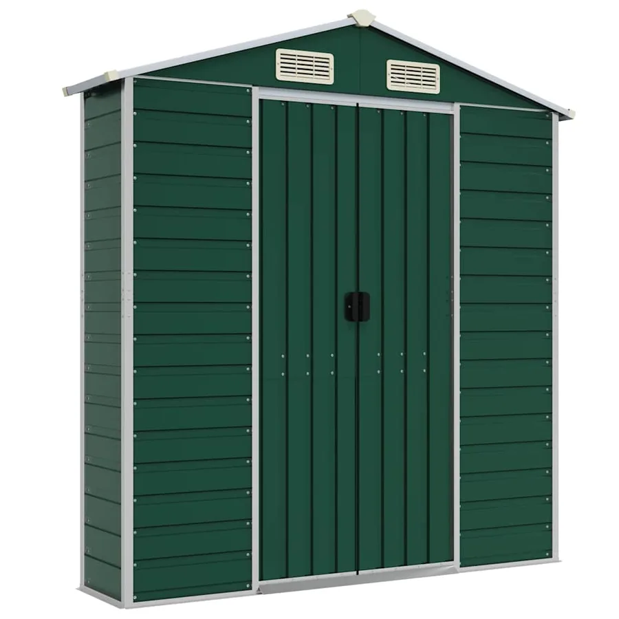 Abri de jardin vert 191x725x198 cm acier galvanisé - 8