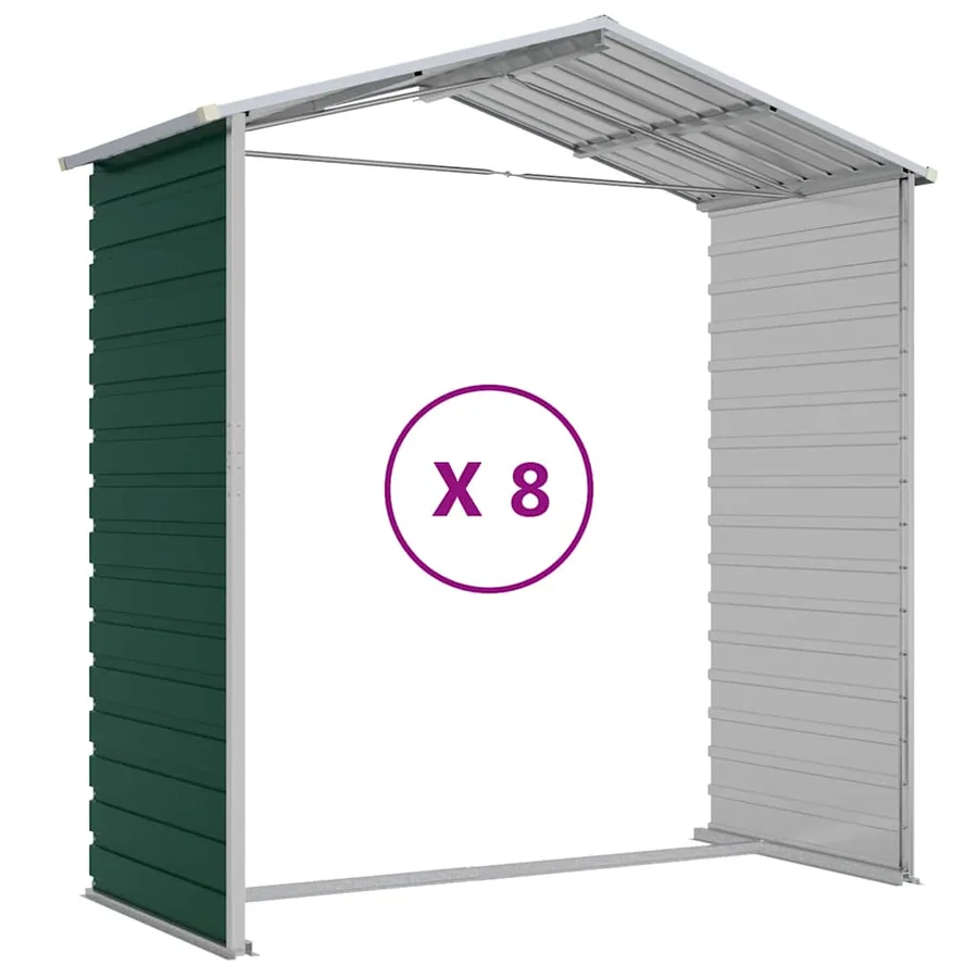 Abri de jardin vert 191x725x198 cm acier galvanisé - 9