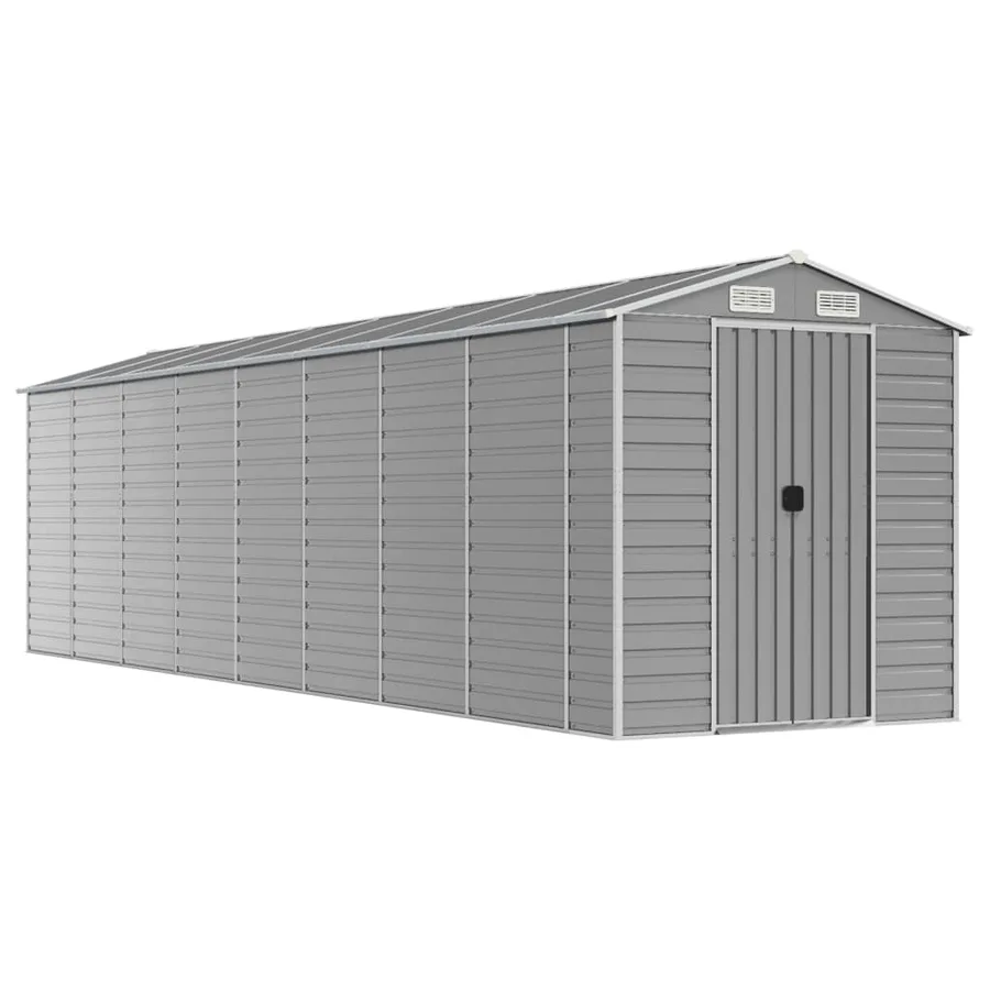 Abri de jardin gris clair 191 x 810 x 198 cm en acier galvanisé - 2
