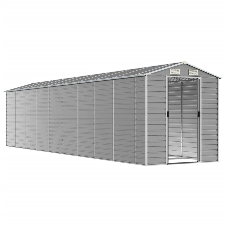 Abri de jardin gris clair 191 x 810 x 198 cm en acier galvanisé - 3