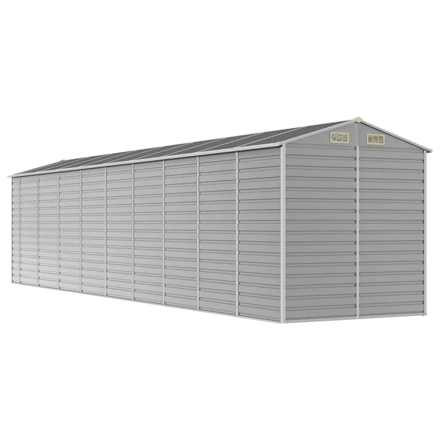 Abri de jardin gris clair 191 x 810 x 198 cm en acier galvanisé - 7