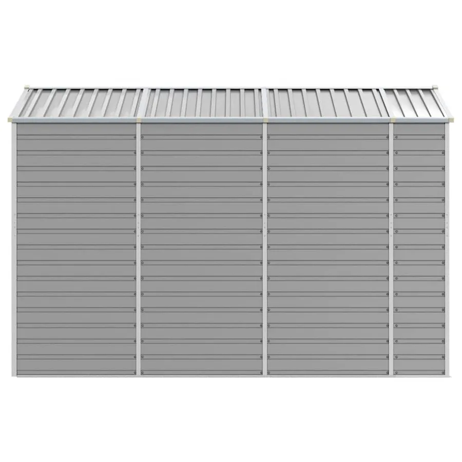 Abri de jardin gris clair 191 x 300 x 198 cm en acier galvanisé - 6