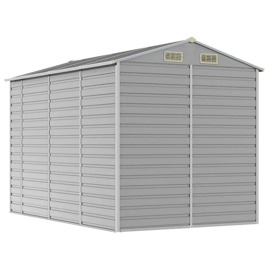 Abri de jardin gris clair 191 x 300 x 198 cm en acier galvanisé - 7