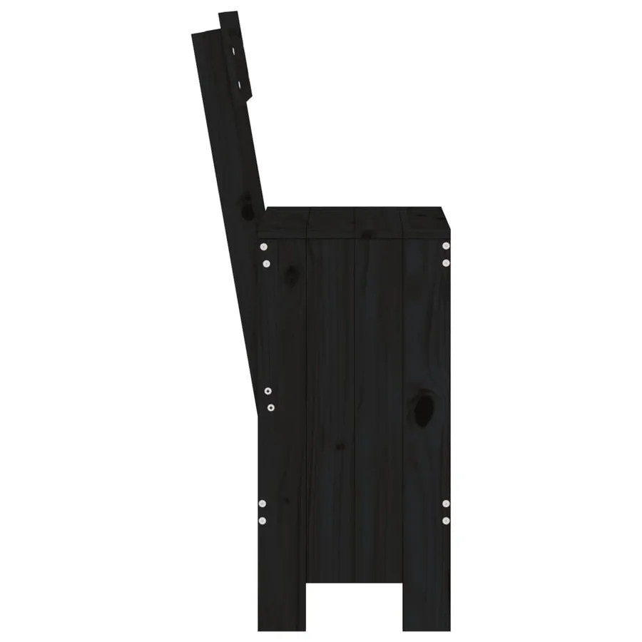 Tabourets de bar lot de 2 noir 40x48,5x115,5 cm bois massif pin - 5