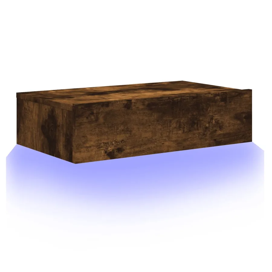 Meuble TV avec éclairage LED chêne fumé 60x35x15,5 cm - 6