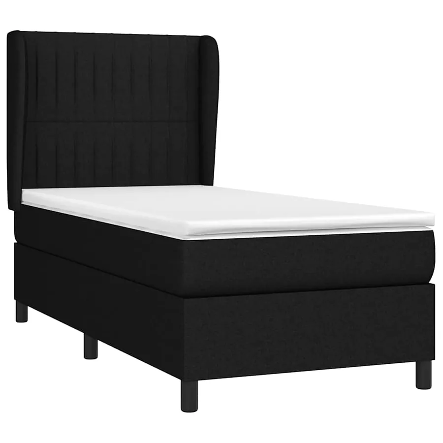 Sommier à lattes de lit et matelas Noir 80x200 cm Tissu - 3