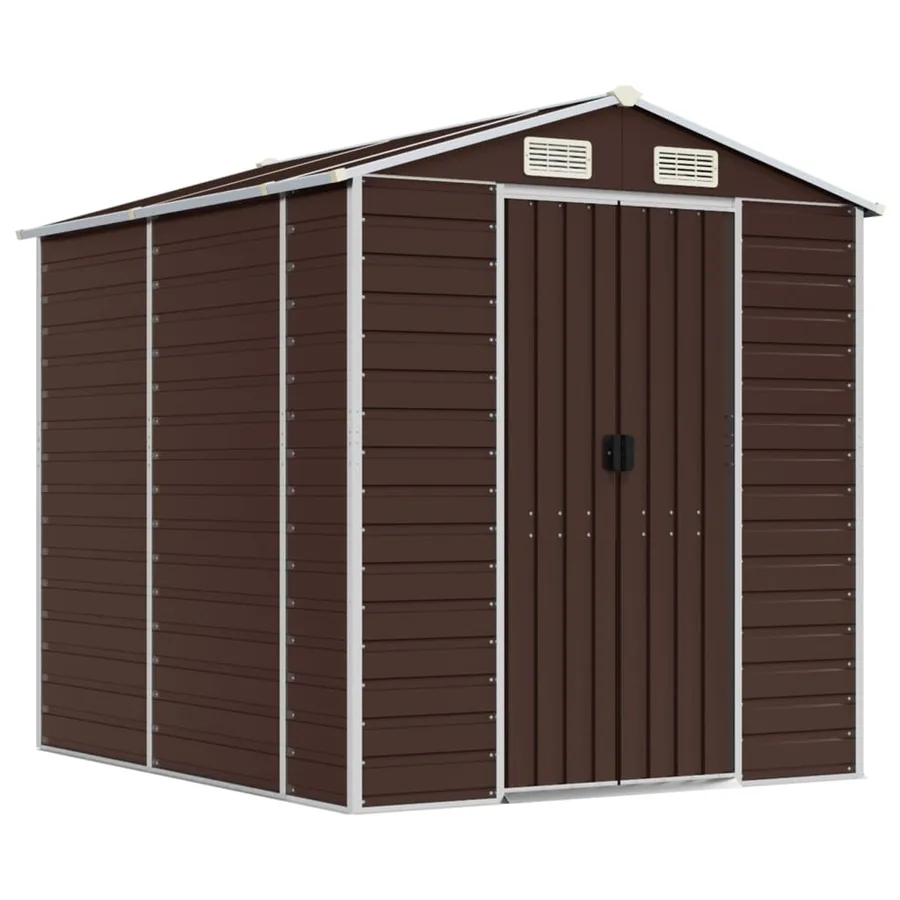 Abri de jardin marron 191 x 215 x 198 cm en acier galvanisé - 2