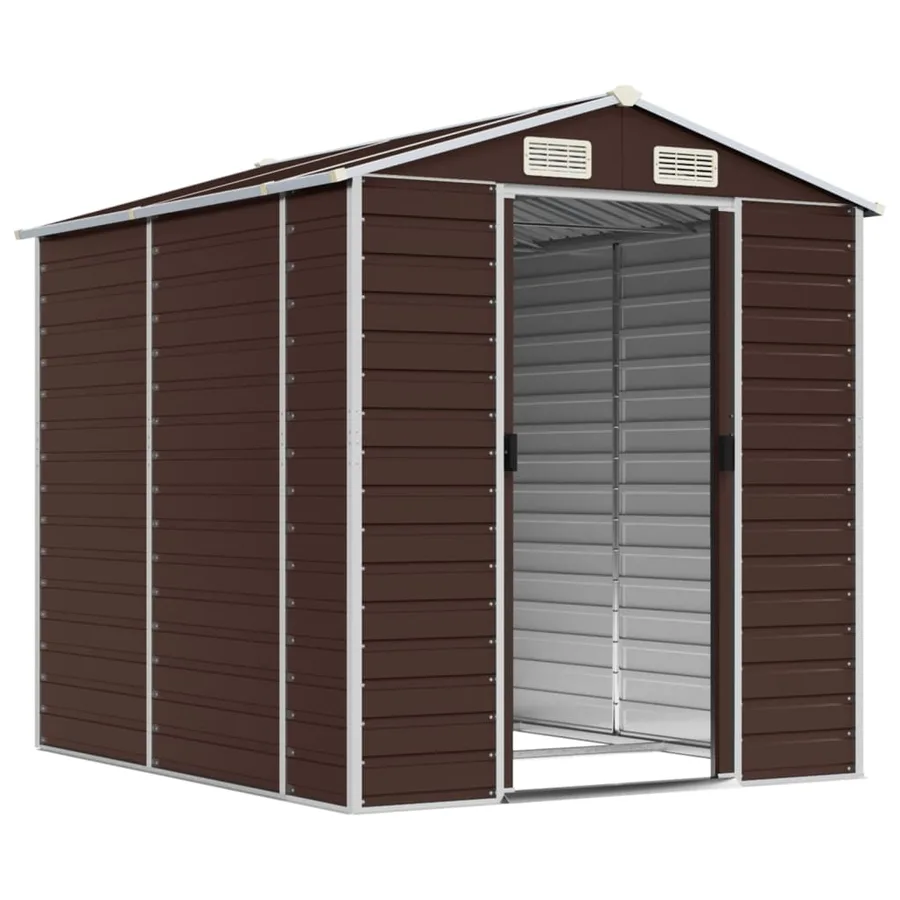 Abri de jardin marron 191 x 215 x 198 cm en acier galvanisé - 3