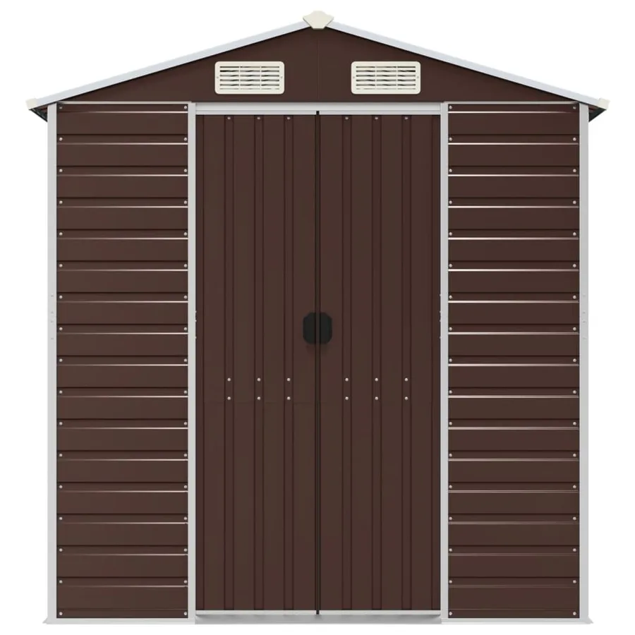 Abri de jardin marron 191 x 215 x 198 cm en acier galvanisé - 4
