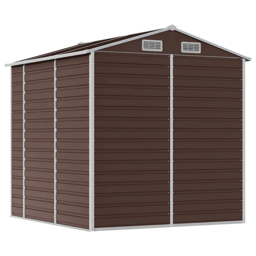 Abri de jardin marron 191 x 215 x 198 cm en acier galvanisé - 7