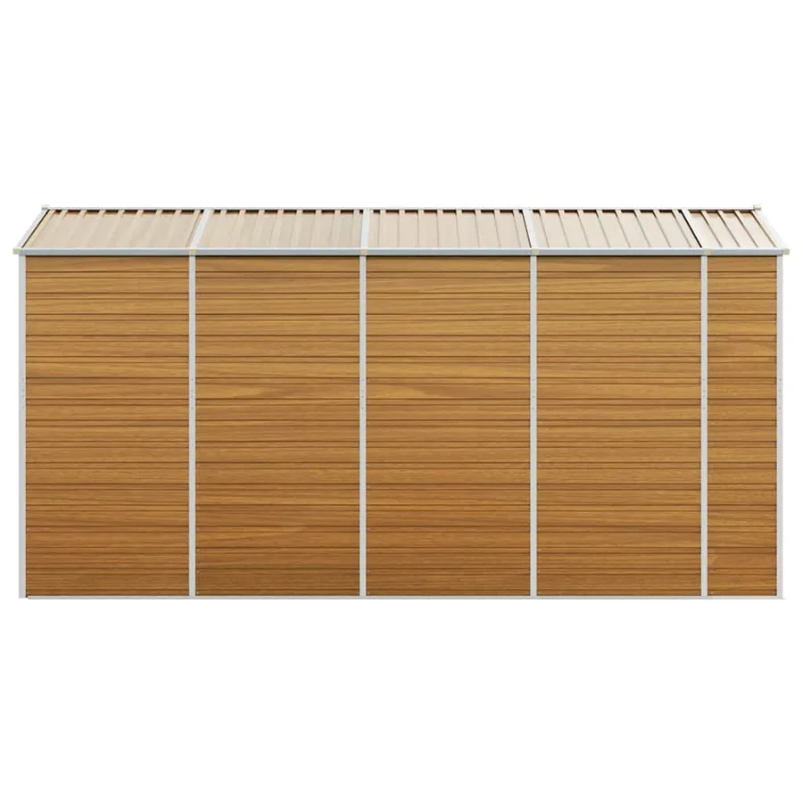 Abri de jardin marron clair 191x385x198 cm acier galvanisé - 6