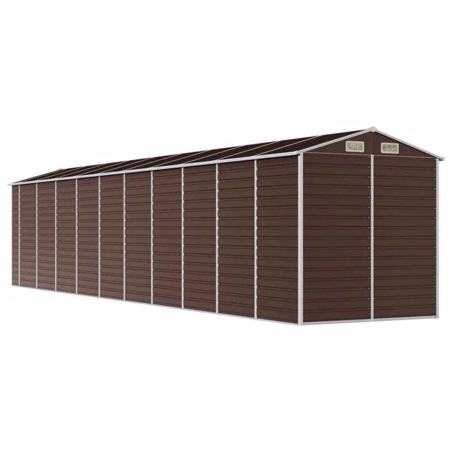 Abri de jardin marron 191x895x198 cm acier galvanisé - 7