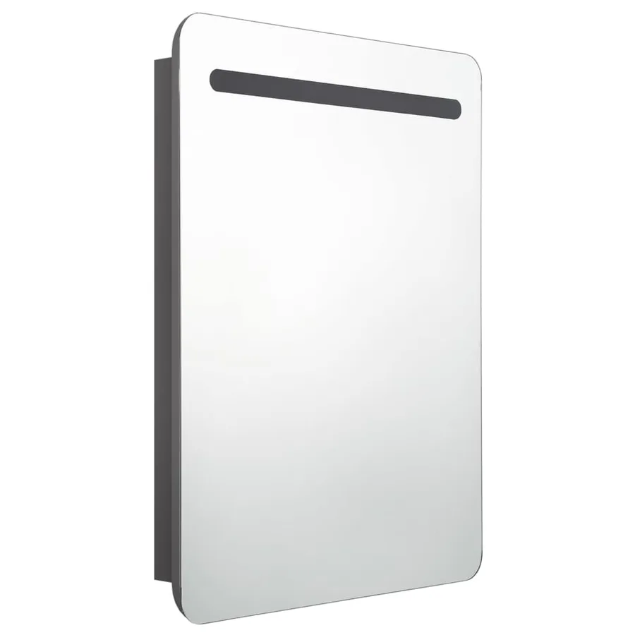 Armoire de salle de bain à miroir LED gris 60x11x80 cm - 3
