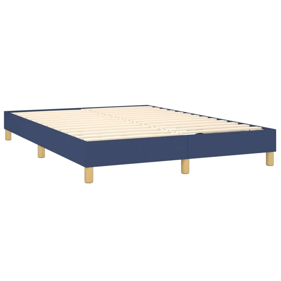 Sommier à lattes de lit avec matelas Bleu 140x190 cm Tissu - 4