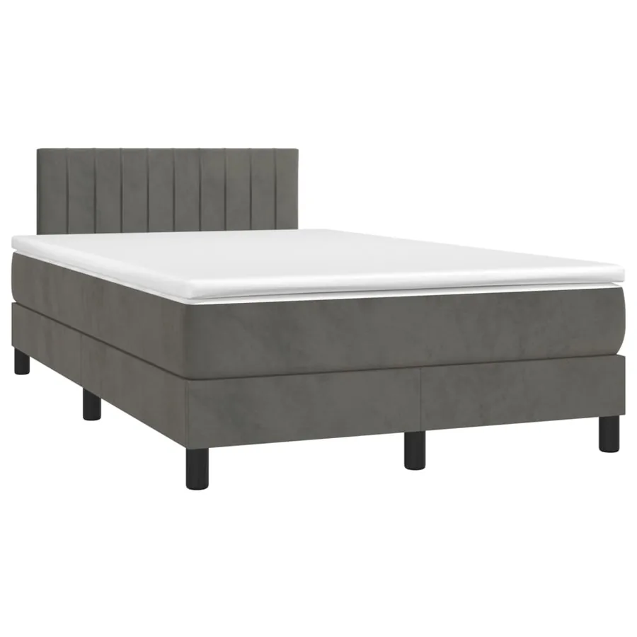 Sommier à lattes de lit avec matelas LED Gris foncé 120x200 cm - 3