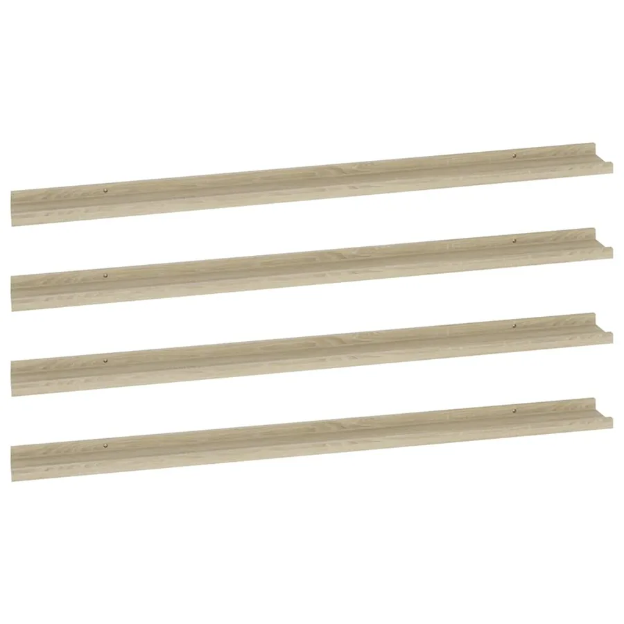 Étagères murales 4 pcs chêne sonoma 115x9x3 cm - 2