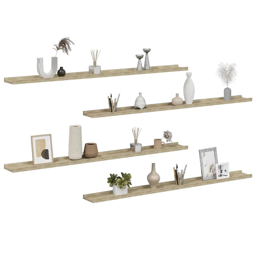 Étagères murales 4 pcs chêne sonoma 115x9x3 cm - 4