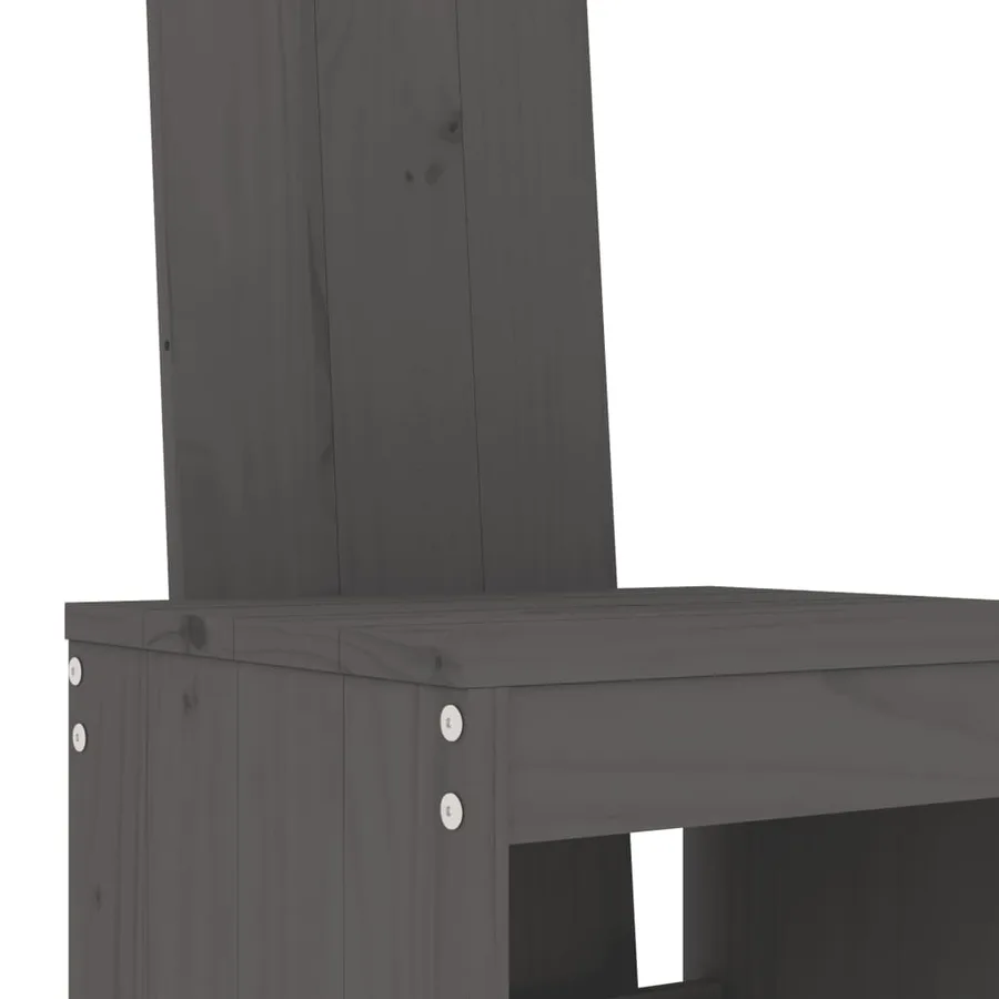 Tabourets de bar lot de 2 gris 40x42x120 cm bois massif de pin - 7